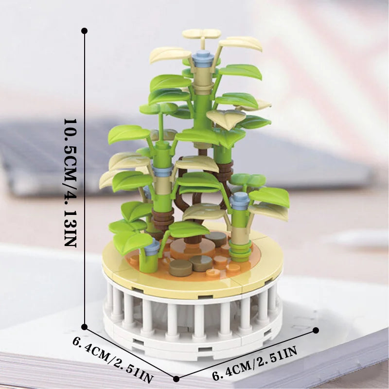 Bouquet Moc Block Flower Succulents Bonsai Potted Building Blocks Romantic Kit Assembly Bricks Toys For Kids Girl Christmas Gift - trendingshoping.com