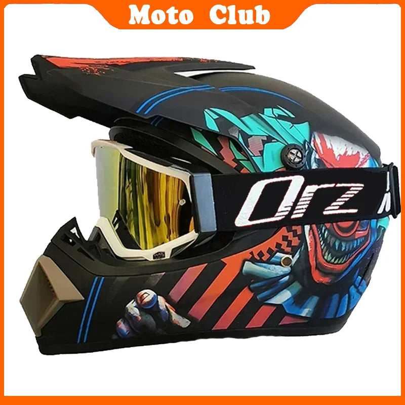 Kids Motocross Motorcycle Helmet Off Road Protective Helmet with Goggles