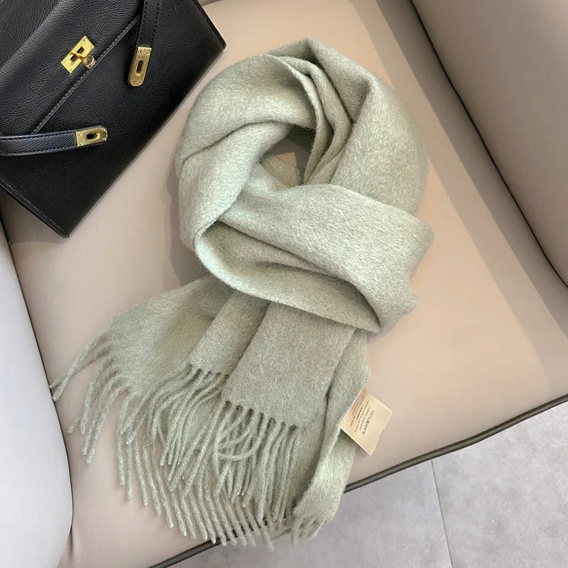 Winter Narrow Scarf 28 Color 100% Wool Scarf Hot Selling Solid Color Scarf Men's and Women's Universal Warm and Cold proof Scarf - trendingshoping.com