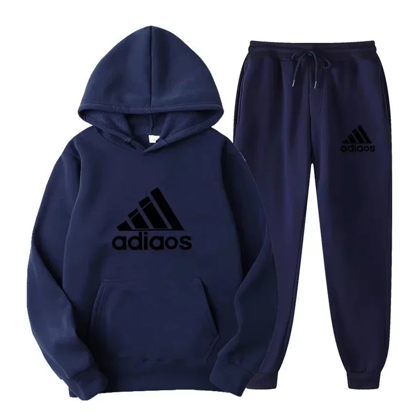 Autumn-Winter Warmth-Enhanced Comfortable Leisure Fitness Sports Set: Two-piece set including hooded sports shirt and joggi
