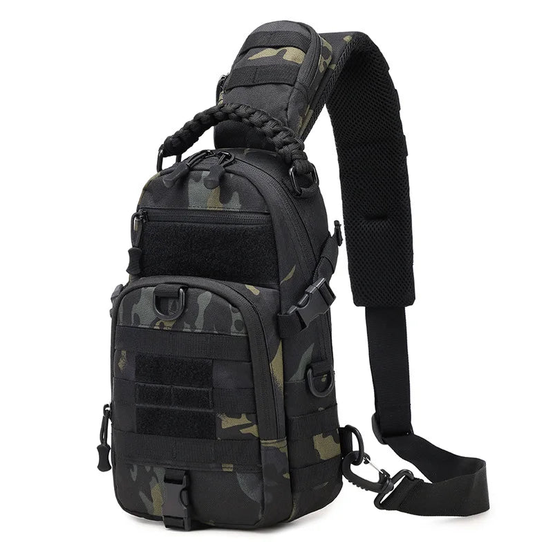 Men’s Tactical Outdoor Chest Sling Bag for Hiking Camping Cycling Fishing with MOLLE System