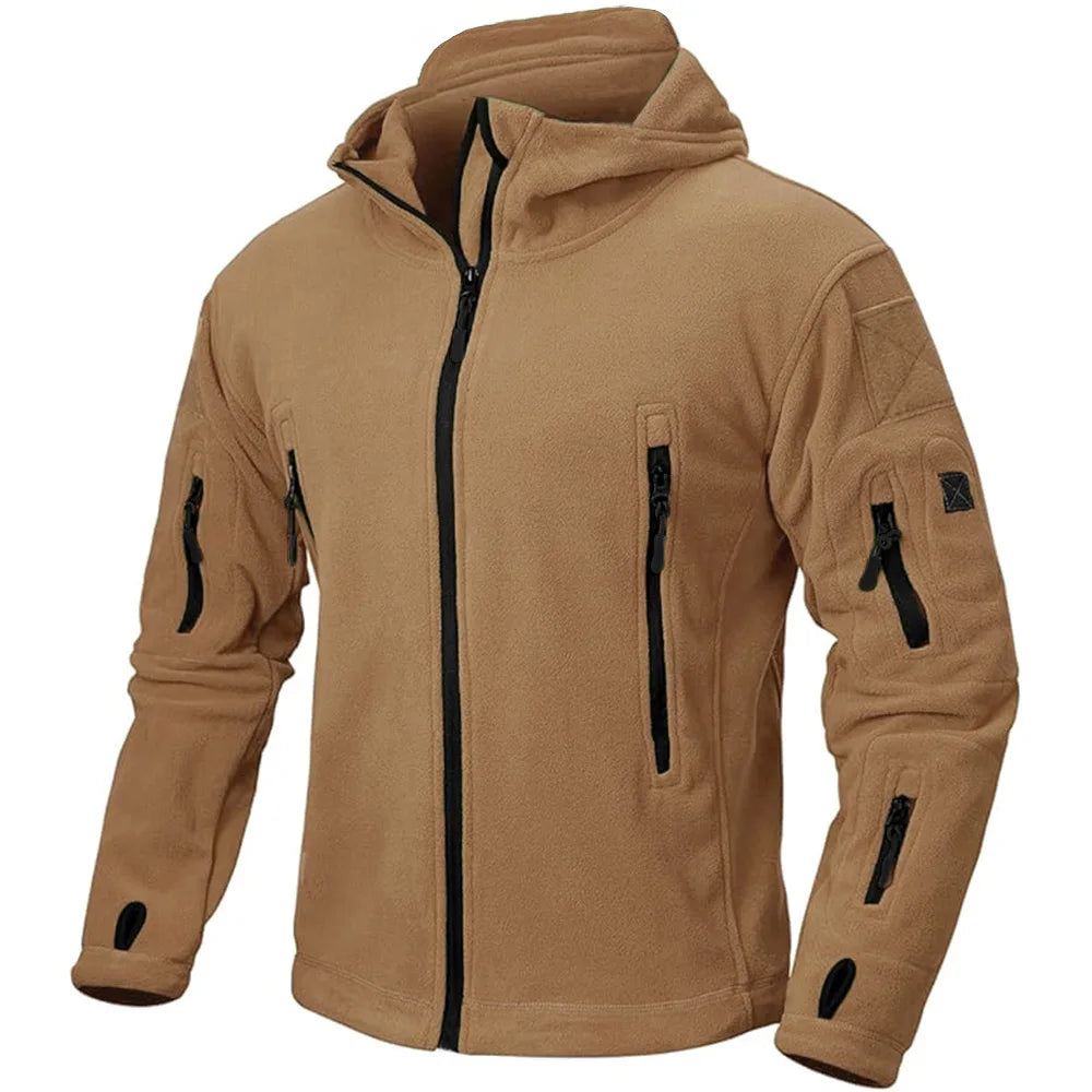 Men’s Full Zip Fleece Jacket – Winter Warm Windproof Outdoor Hoodie
