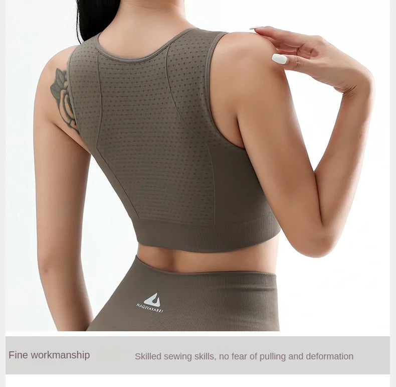 Women’s High-Support Yoga Bra - Anti-Sag Push Up Gym Top with Removable Pads