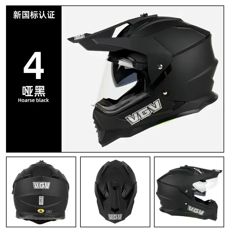 Motocycle Helmet MTB ATV Motocross Cascos Carbon Fiber Pattern Off-Road helmet Dual Lens Capacete Casco moto DOT Certification