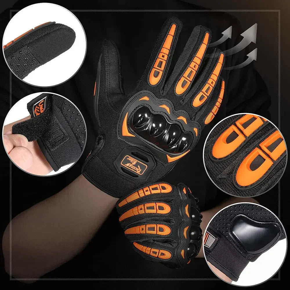 Motorcycle Gloves Guante Waterproof Touch Screen Full Finger Gloves Protective Anti-fall Guantes Moto Non-slip Riding Gloves