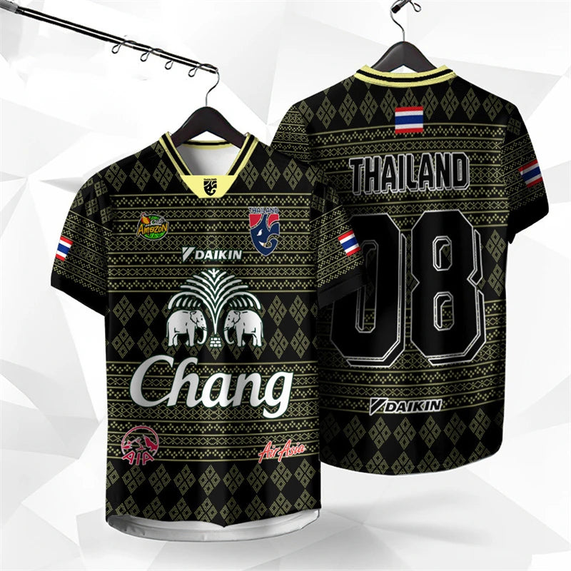 Thailand Chang Elephant 3D Printed T-Shirt - Unisex Short-Sleeve Graphic Tee