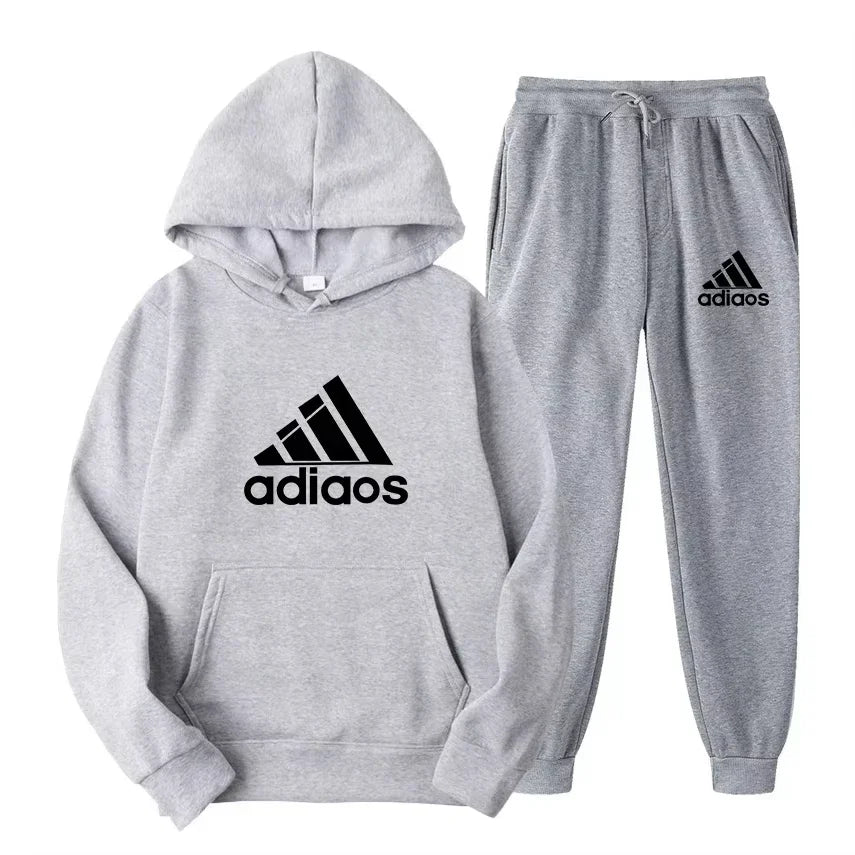 Autumn-Winter Warmth-Enhanced Comfortable Leisure Fitness Sports Set: Two-piece set including hooded sports shirt and joggi