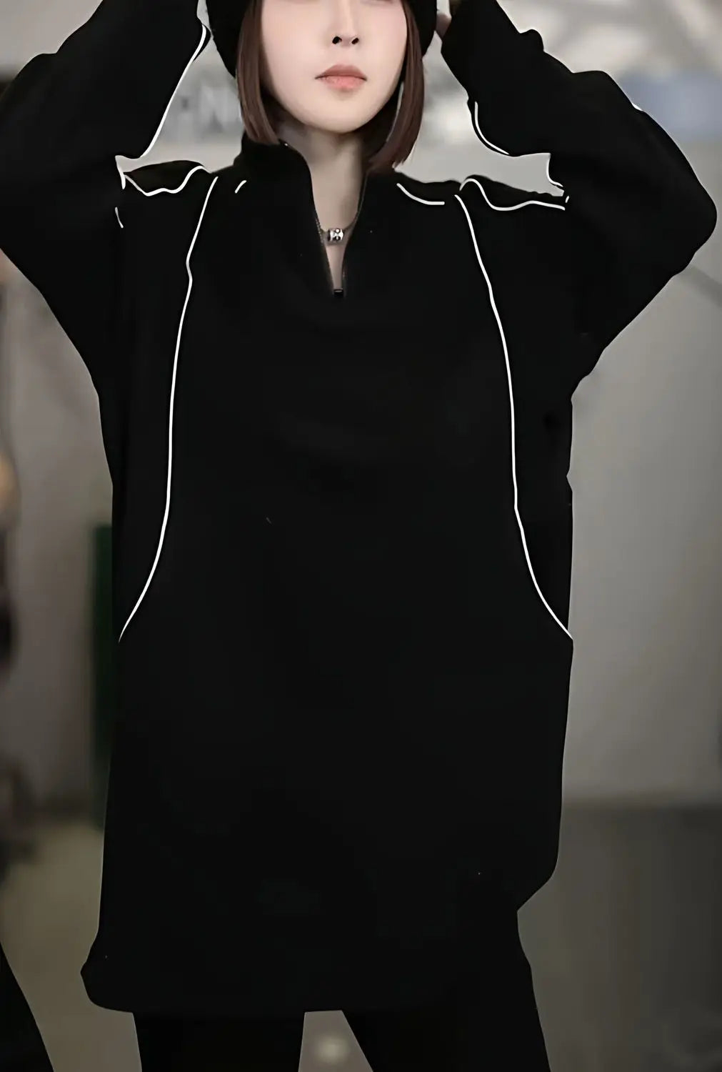 Women's Sweatshirt Autumn Winter New Loose Slim Versatile Mid-length Casual Top