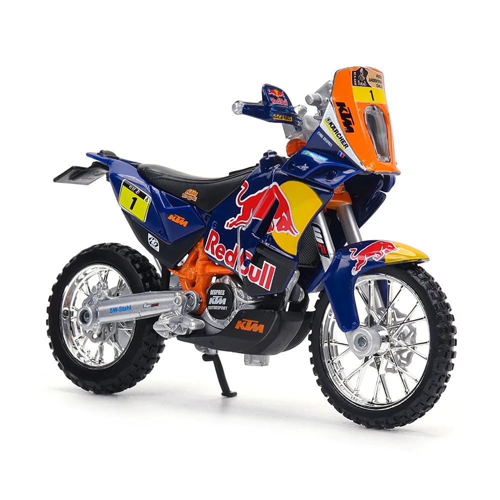 Bburago 1 18 Scale Red Bull KTM 450 Rally 2018 Alloy Die Cast Motorcycle Model Licensed Collectible