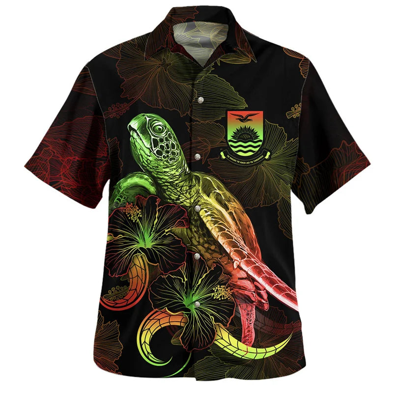 Men's Republic of Kiribati 3D Flag T-Shirt - Summer Harajuku Short Sleeve Top