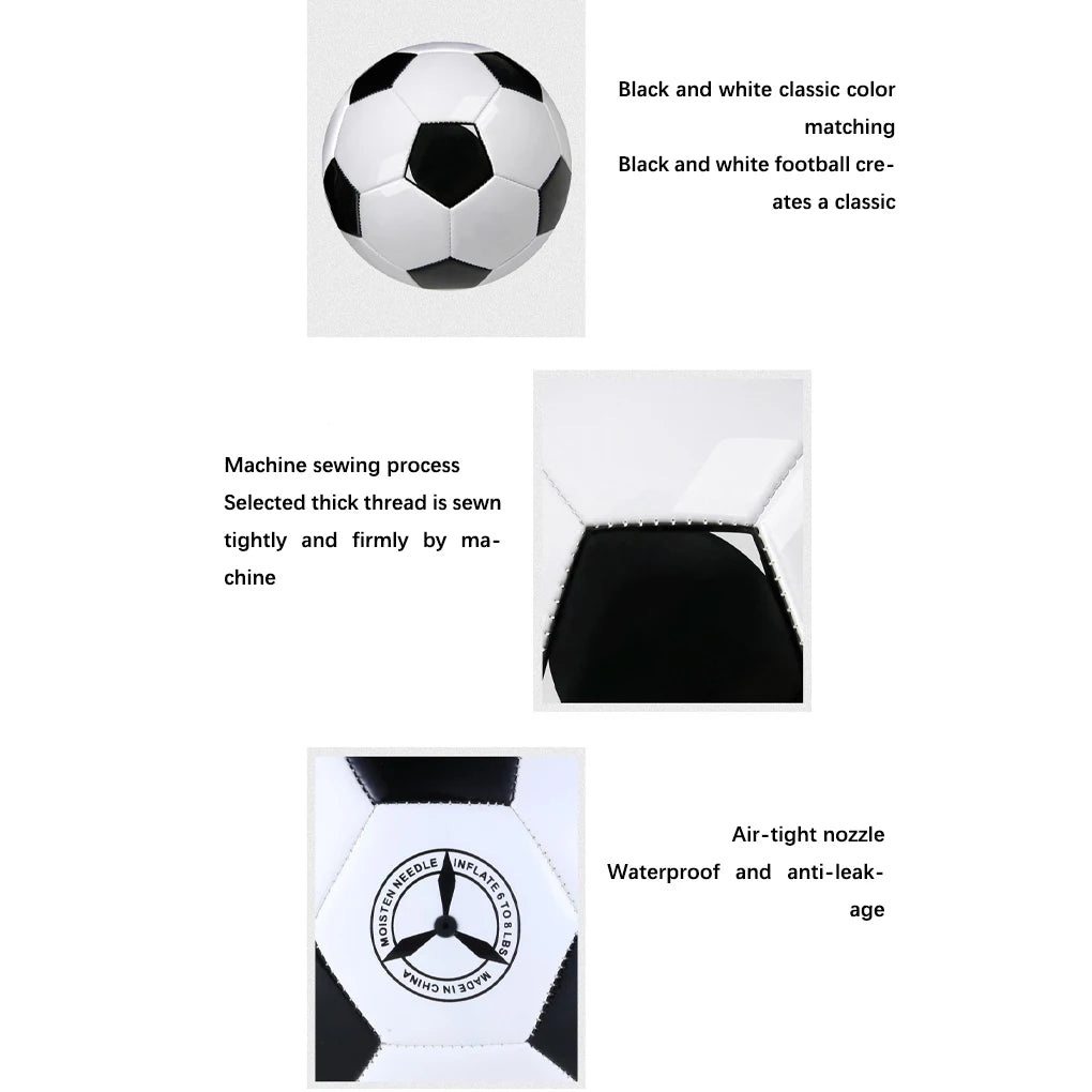 Durable Size 5 Rubber Soccer Ball - Leakproof Training Football for Campus Play