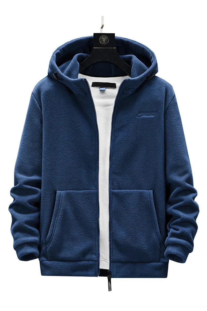 Men’s Heavyweight Fleece Hoodie Thick Lined Full Zip Outdoor Warm Jacket for Winter Unisex