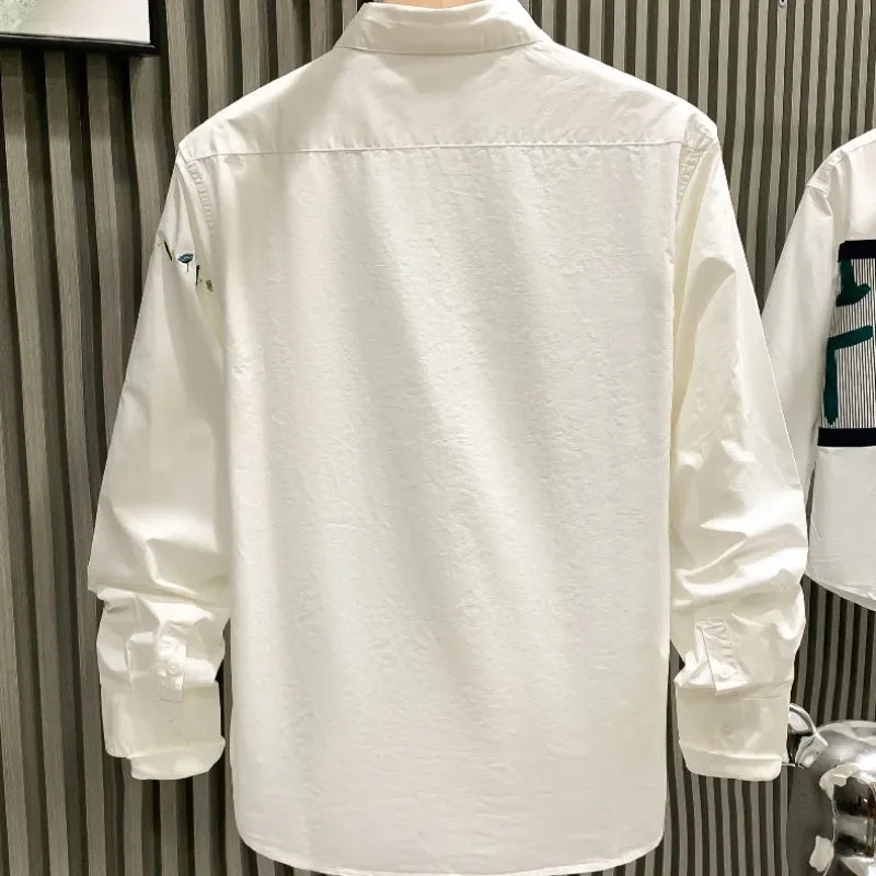 Men’s Hawaiian Printed Long Sleeve Button-Up Shirt