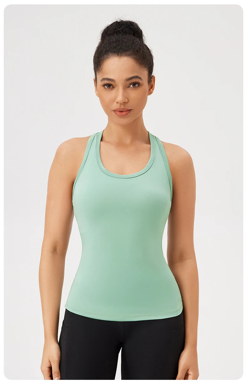 Women’s Sleeveless Yoga Tank Top - Breathable Gym Sport Shirt for Running