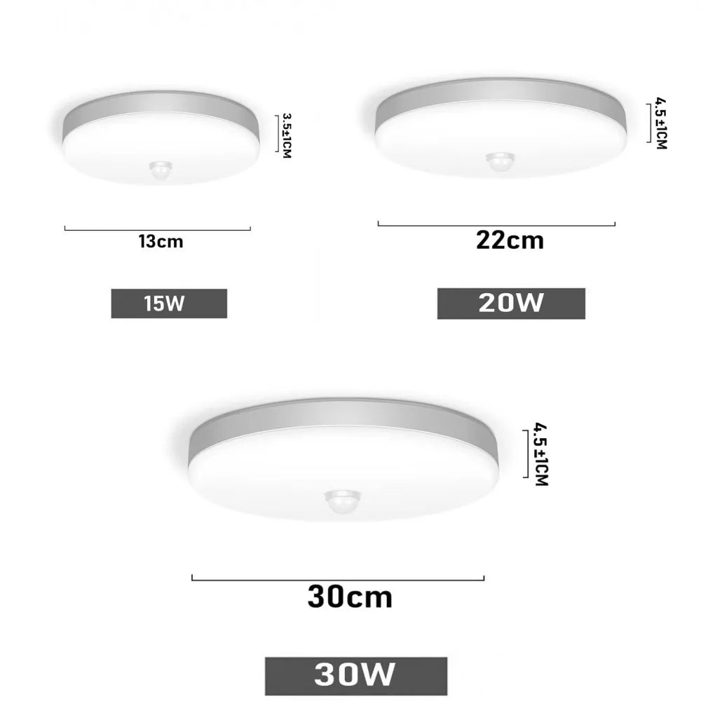 Smart Home LED Ceiling Light With PIR Motion Sensor 20W 30W AC Indoor Lamp For Room Hallway Corridor