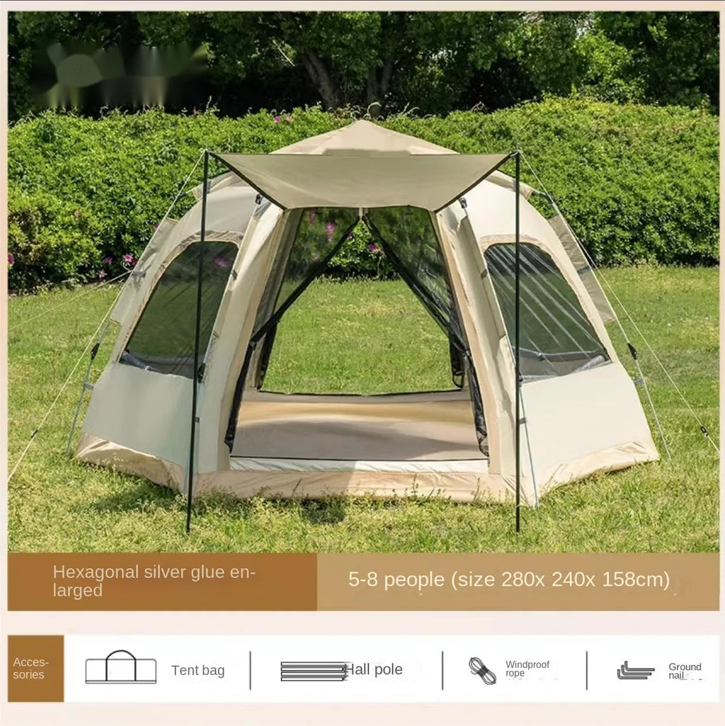 Outdoor Camping Fully Automatic Tent For Travel Beach Use 3 To 4 Person Party Tent