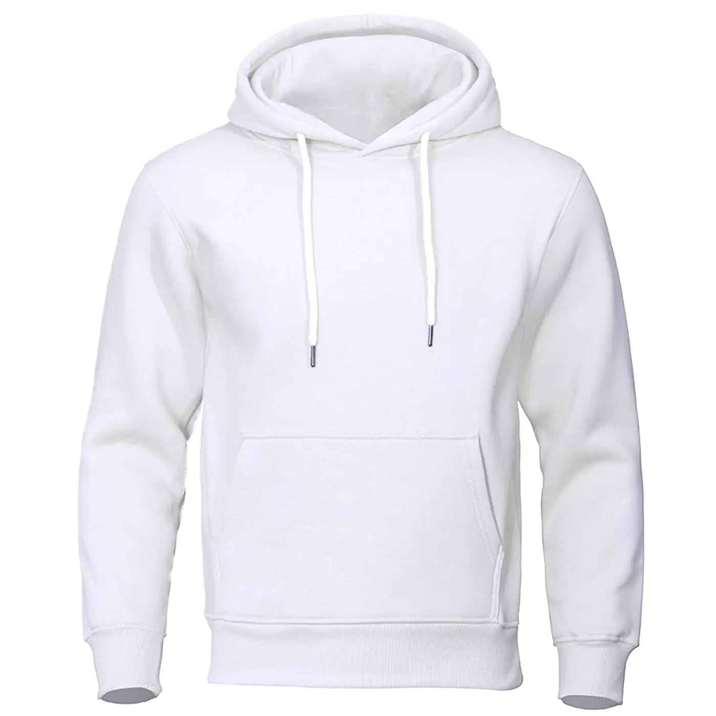Men's Solid Oversized Fleece Hoodie – Warm Casual Hooded Sweatshirt with Pocket – Autumn/Winter Comfort Fashion Top