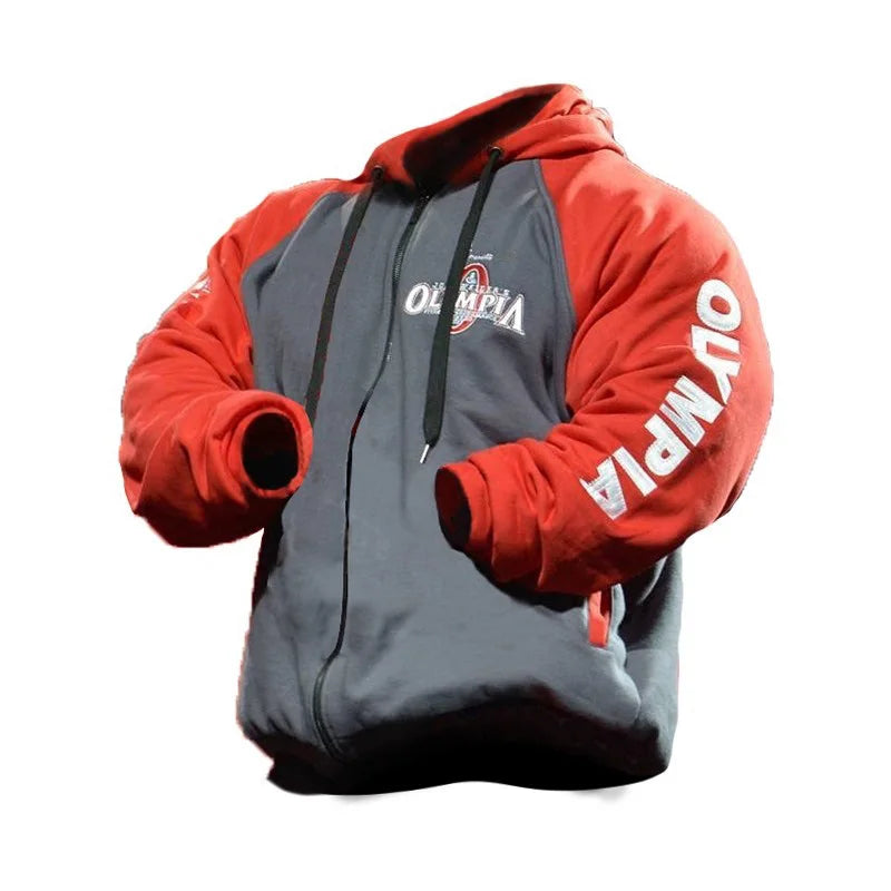 2026 New OLYMPIA Men Gyms Hoodies Gyms Fitness Bodybuilding Sweatshirt Pullover Sportswear Male Workout Hooded Jacket Clothing