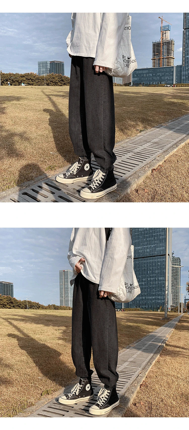 Jeans men Jeans Man Loose Joggers Streetwear Harem Jeans Cargo Pants Ankle-Length Denim Trousers denim pants joggers men - trendingshoping.com