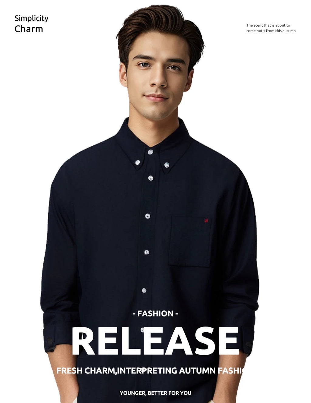 Men’s Casual Long Sleeve Embroidered Shirt Streetwear Style