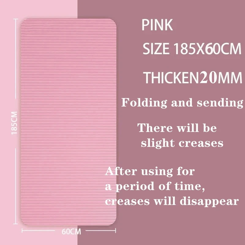 Thick Yoga Mat 15mm 20mm Anti Slip Fitness Exercise Mat for Yoga Pilates Gym 183×60cm