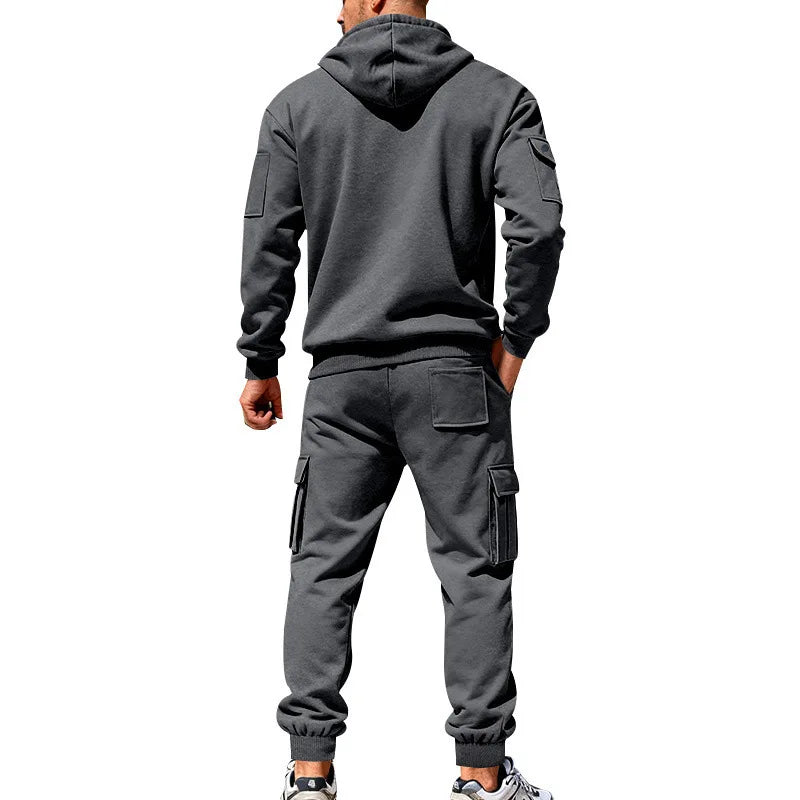 Men’s Winter Heavy Fleece Zip-Up Hoodie – Warm Casual Sportswear
