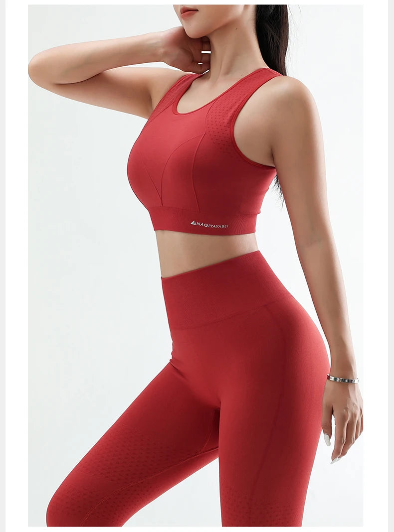 Women’s High-Support Yoga Bra - Anti-Sag Push Up Gym Top with Removable Pads