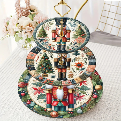 1 set wooden Christmas Nutcracker Tray DIY compose Xtmas Tree Nutcracker pattern for Christmas Party Table Top deocr Xmas gifts - trendingshoping.com