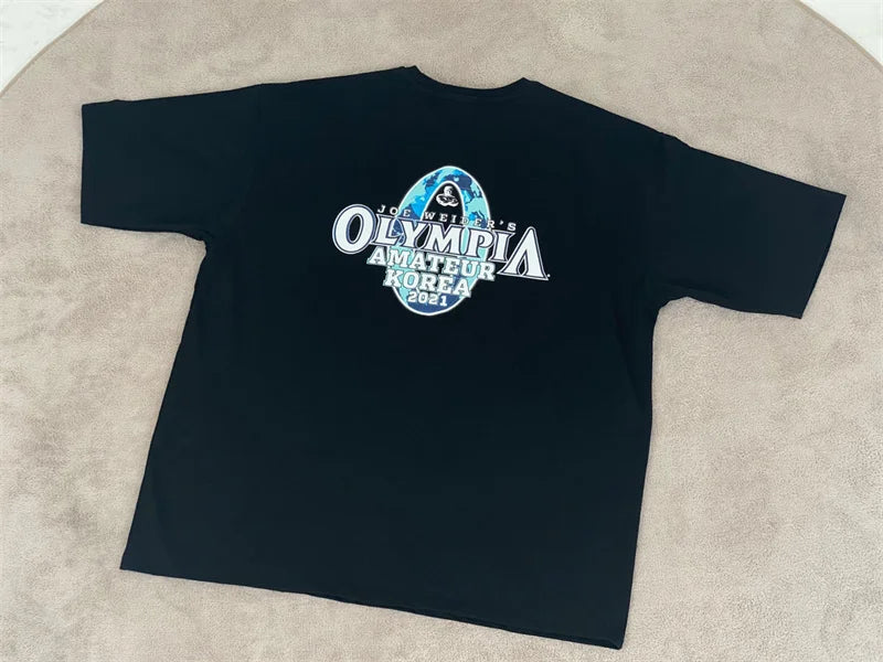 Men’s Gym T-Shirt Short Sleeve Summer Loose Cotton Fitness Sports Training Top