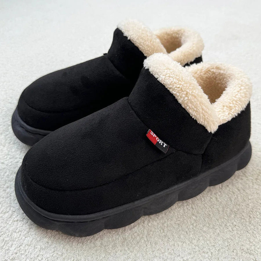 Shevalues Winter Men Shoes Fluffy Fuzzy Men Shoes Fashion Outdoor Antiskid Indoor Warm Men House Shoes Platform Fur Men Shoe New