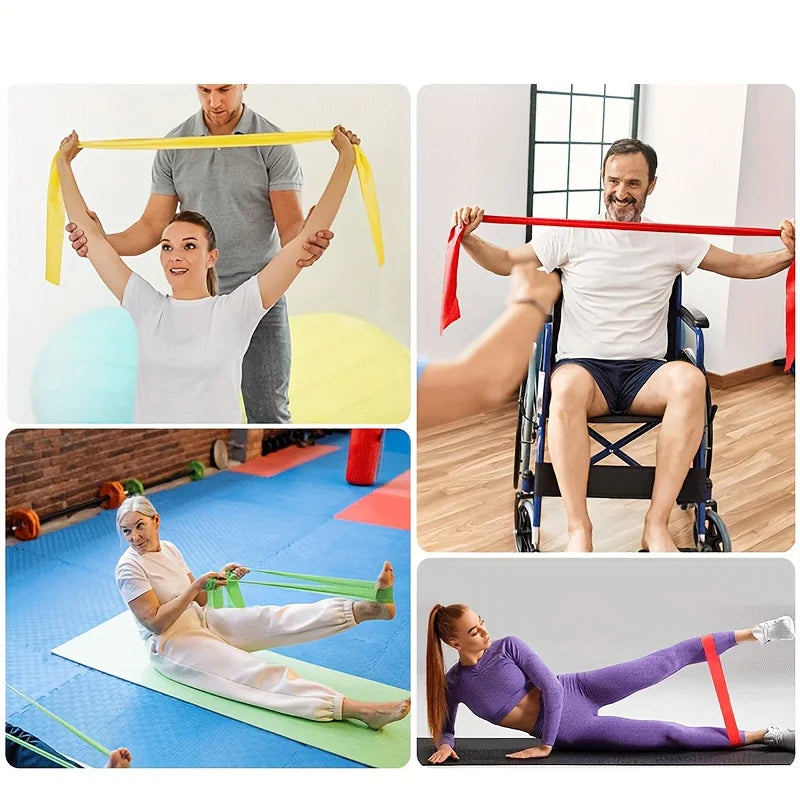 Resistance Bands for Workout Elastic Exercise Bands for Home Gym Pilates Physical Therapy Outdoor Fitness Training