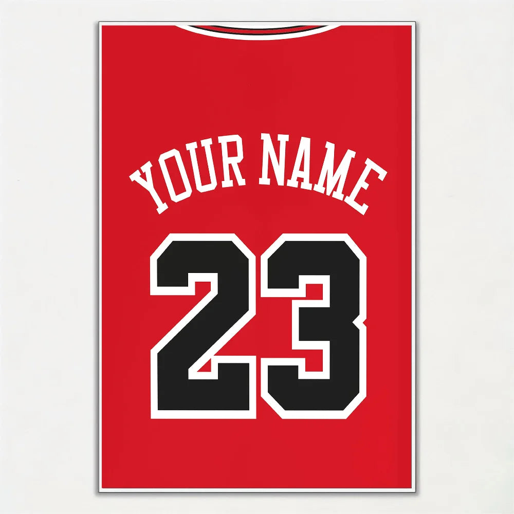 Football Jersey Name Poster Home Living Room Bedroom Bar Cafe Wall Art Decor