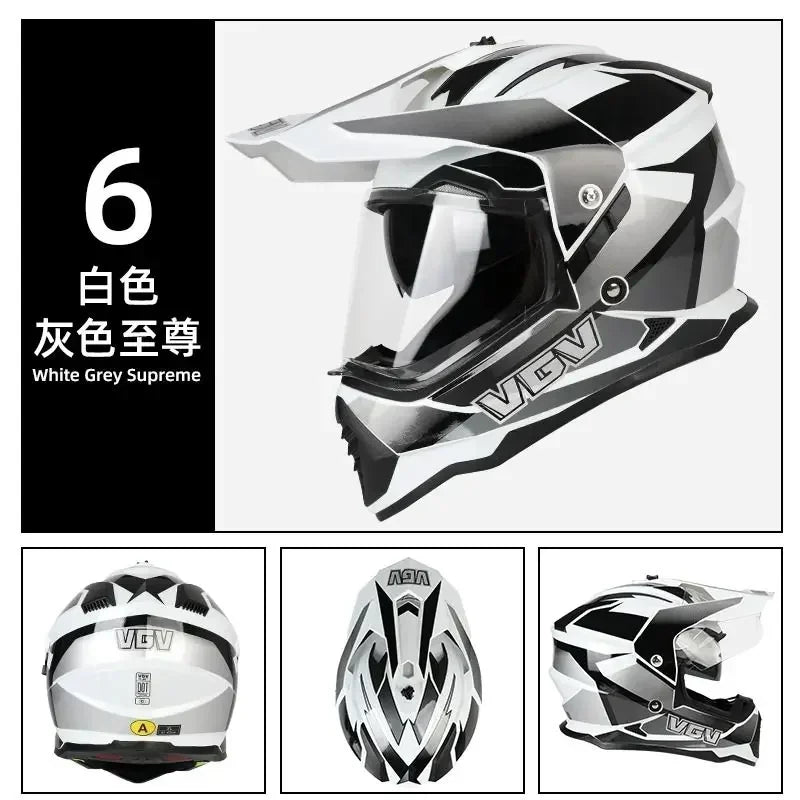 Motocycle Helmet MTB ATV Motocross Cascos Carbon Fiber Pattern Off-Road helmet Dual Lens Capacete Casco moto DOT Certification