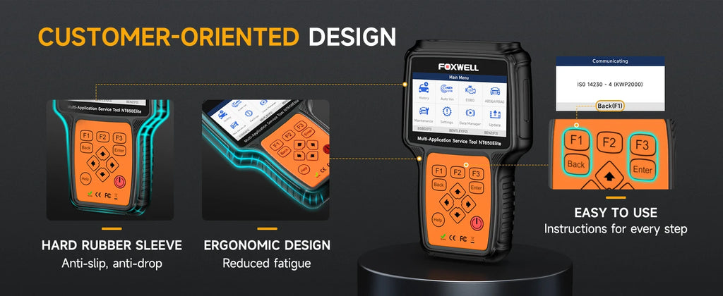 FOXWELL NT650 Elite OBD2 Automotive Scanner SAS A/F OIL EPB BRT TPS 26+ Reset Professional Auto Car Diagnostic Tool OBD2 Scanner - trendingshoping.com