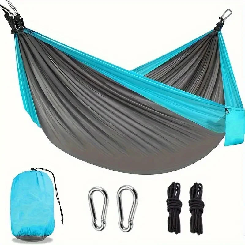Outdoor Camping Hammock Portable Lightweight Nylon Parachute Hammock With Tree Straps For Travel Hiking Beach