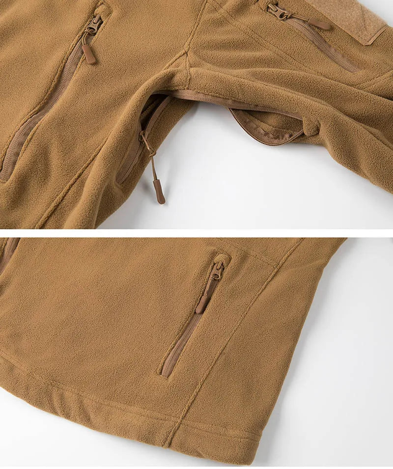 Men’s Tactical Fleece Jacket – Warm Winter Hoodie for Outdoor Hiking and Sports