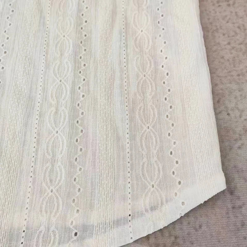 Men's Mesh Long Sleeve Shirt - Sexy Hollow Out Vacation Button-Down