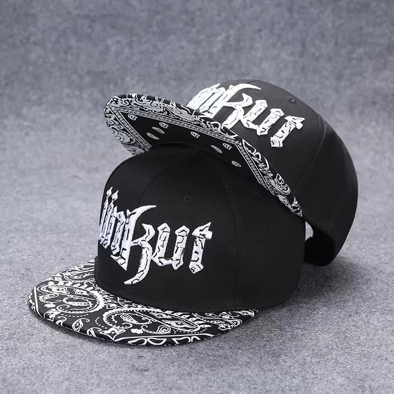 Hip Hop Letter Embroidery Snapback Cap – Unisex Flat Brim Baseball Hat for Outdoor & Casual Wear
