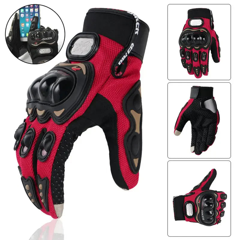 Touch Screen Motorcycle Gloves Breathable Anti Slip Sports Riding Gloves