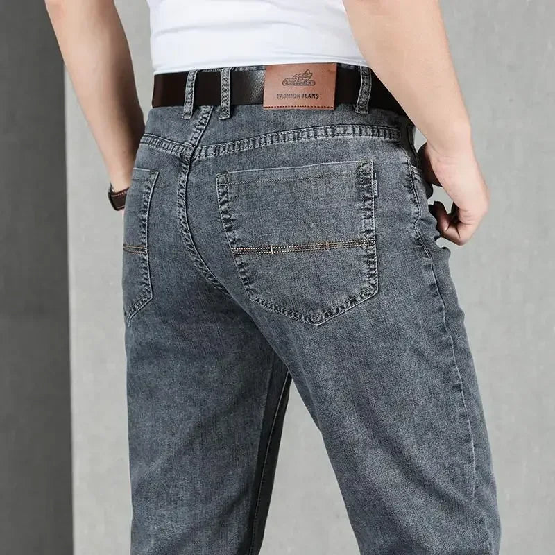 Jeans For Men Workwear Classic Straight Baggy Pants With Pockets High Quality 2025 Fashion Trousers
