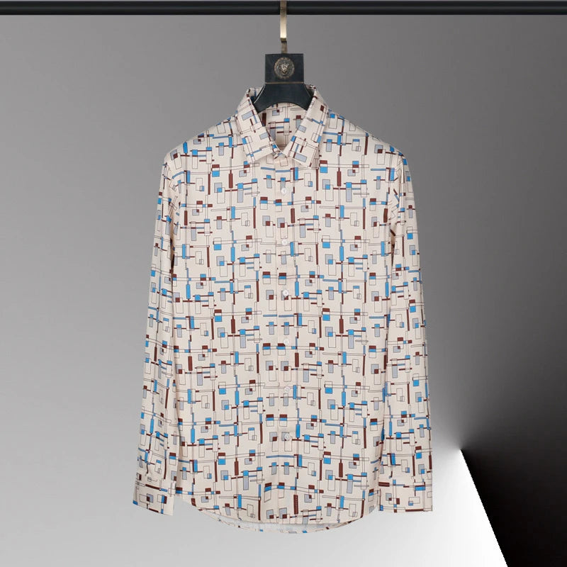 Men's Long-Sleeve 3D Print Fashion Shirt - Soft Fabric Loose Fit Casual Top