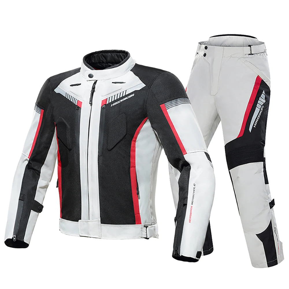 Waterproof Motorcycle Jacket and Pants Suit for Men and Women Detachable Interior Moto Clothes Keep Warm