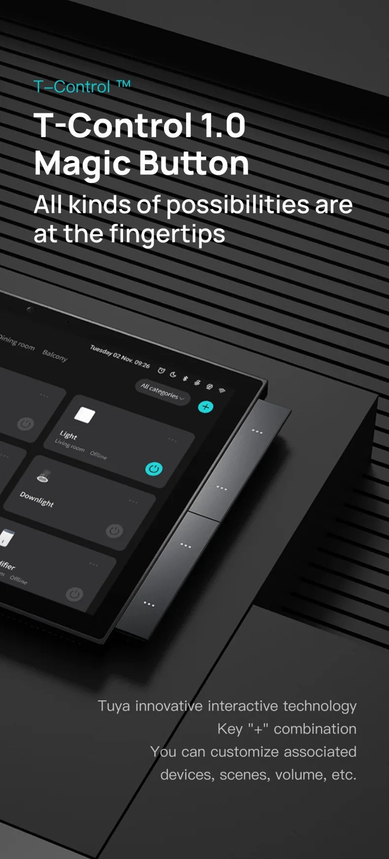 10 Point 1 Inch Tuya Smart Home Control Panel With Zigbee Hub Touch Screen Central Control Switch