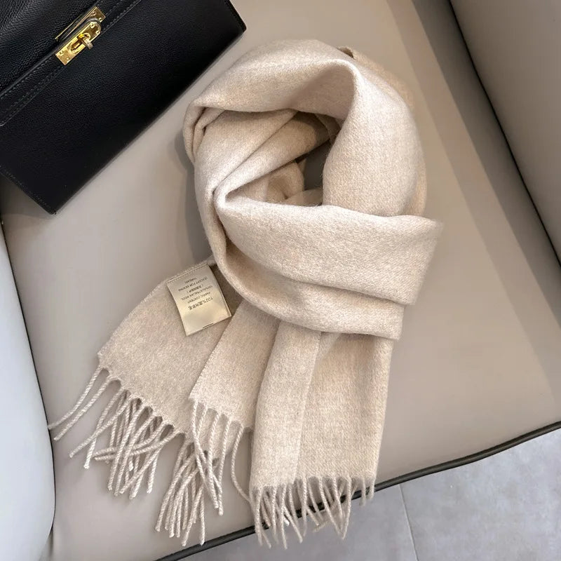 Winter Narrow Scarf 28 Color 100% Wool Scarf Hot Selling Solid Color Scarf Men's and Women's Universal Warm and Cold proof Scarf - trendingshoping.com