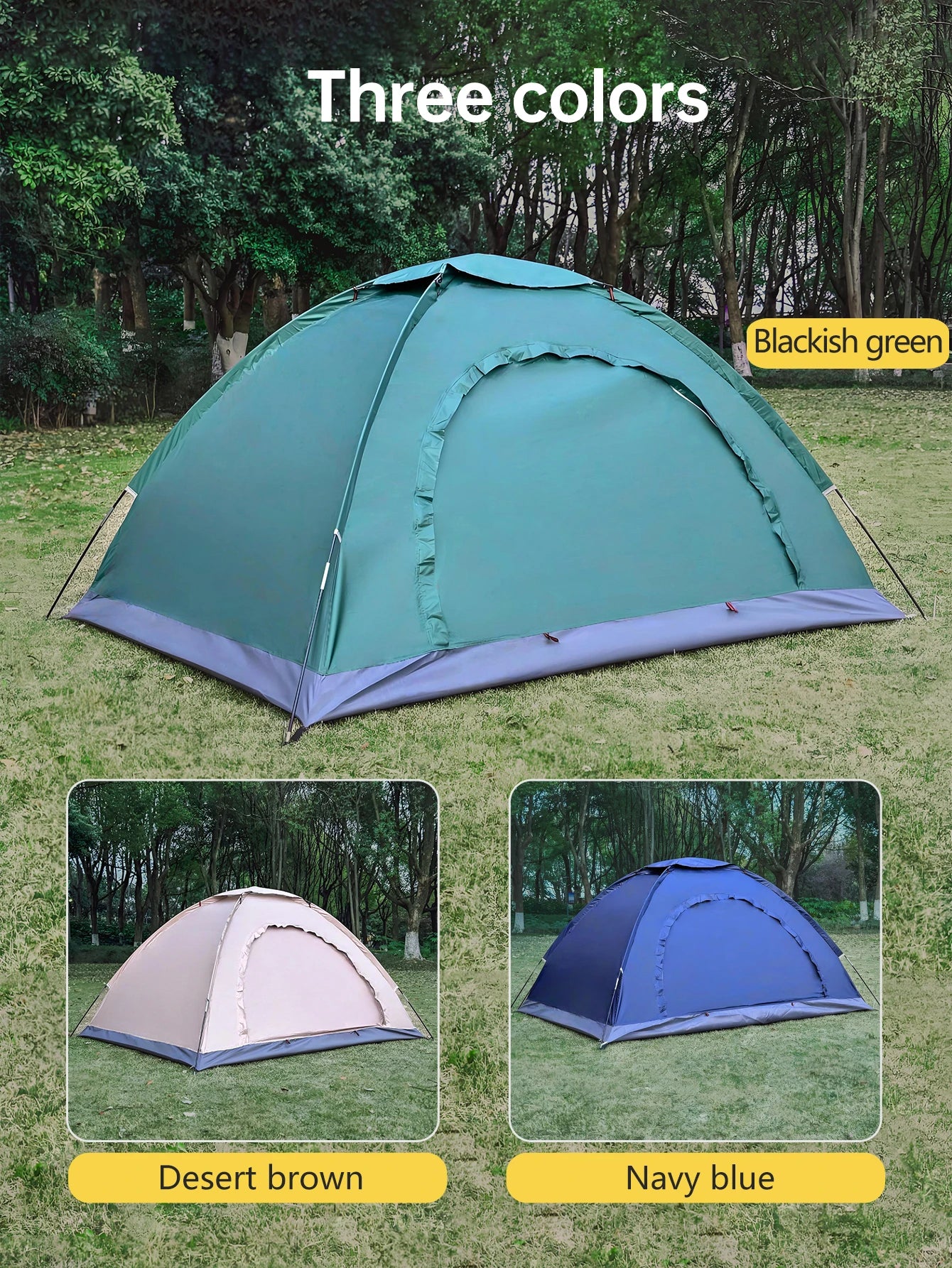 Outdoor Camping Tent Portable Hand Built Windproof Rain Sun Protection Hiking Tent For Couples And Children Double Bed Use