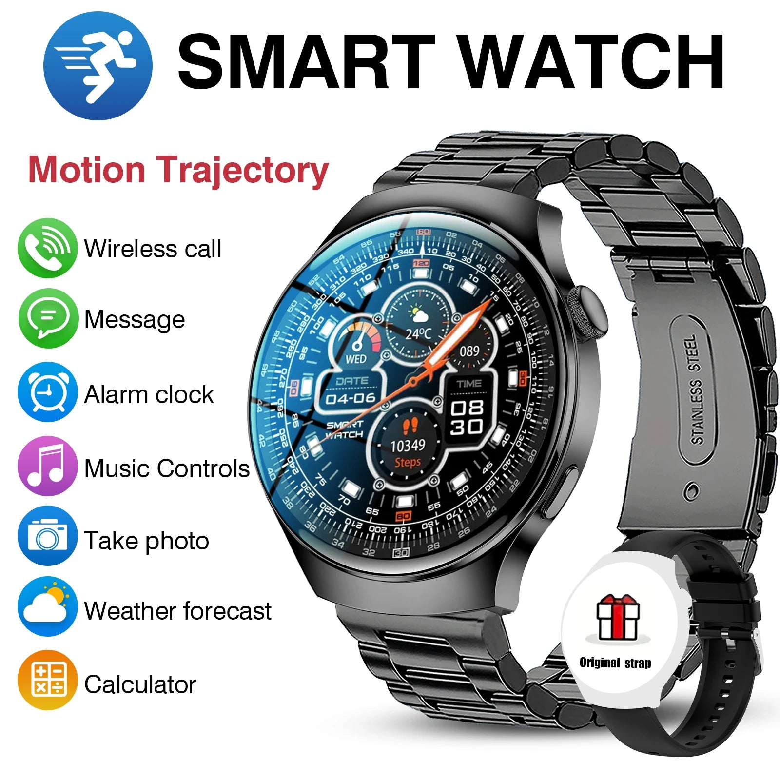 Smart Watch for Men – 1.5'' Screen, Bluetooth Call, Fitness Tracker with Multiple Sports Modes, Life Waterproof Activity Watch