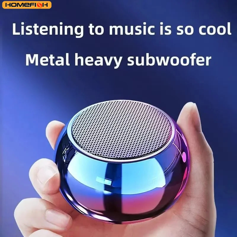 Wireless Bluetooth Speaker Portable Small Steel Gun Metal Heavy Stereo Surround Subwoofer Outdoor Mini Bluetooth Small Speaker