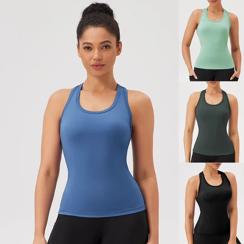 Women’s Sleeveless Yoga Tank Top - Breathable Gym Sport Shirt for Running