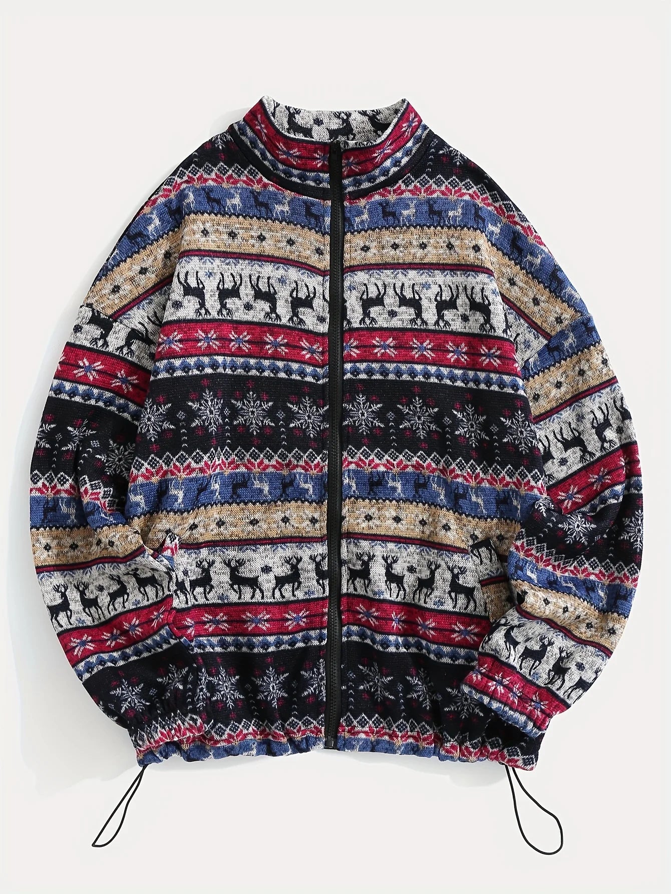 European and American fashion autumn and winter new national style printing plus velvet sweater casual loose coat blouse