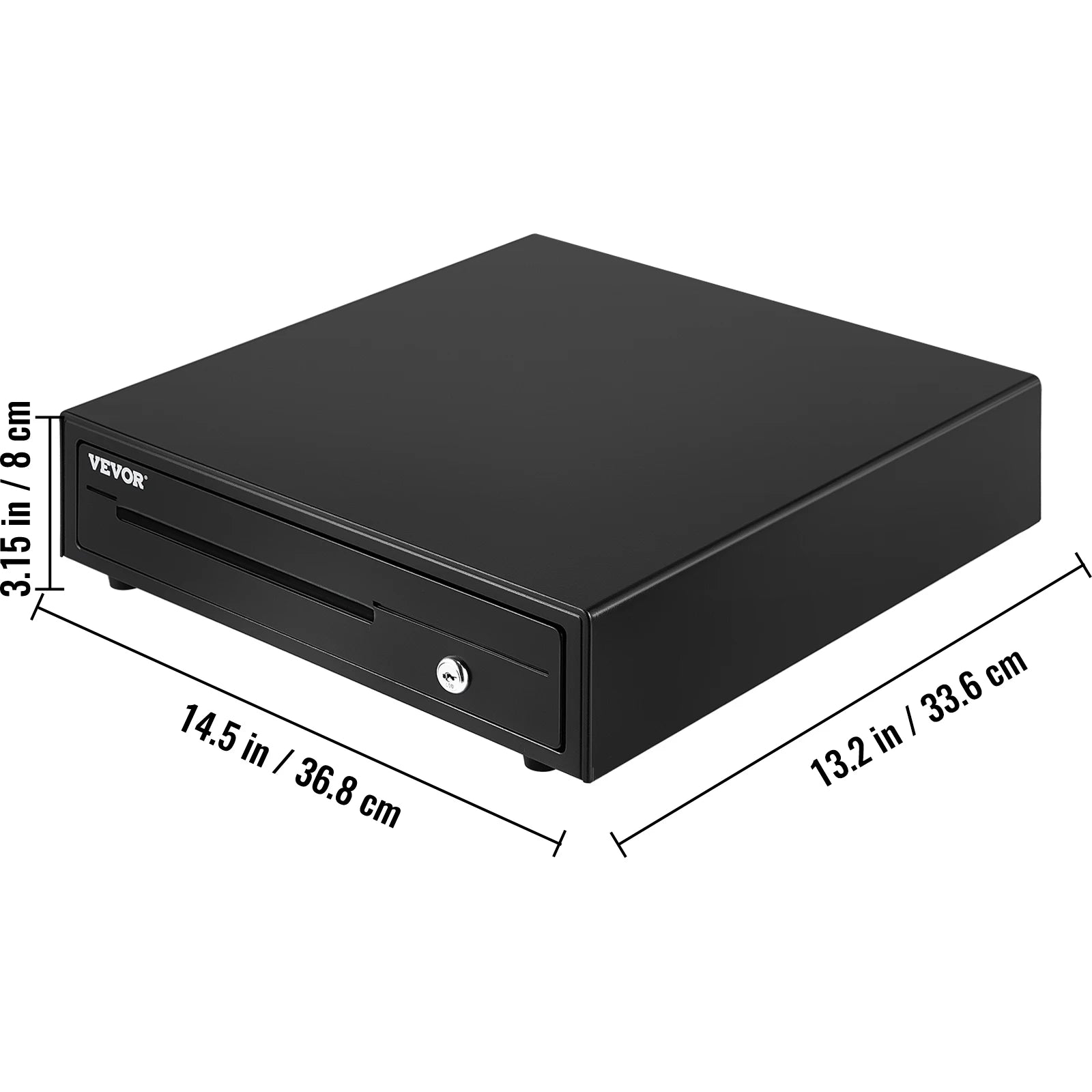 VEVOR Cash Register Drawer 16" 12 V for POS System Tray Removable Coin Compartment & 2 Keys Included RJ11/RJ12 Cable Drawer - trendingshoping.com